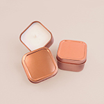 Rose Gold Square Candle Tins